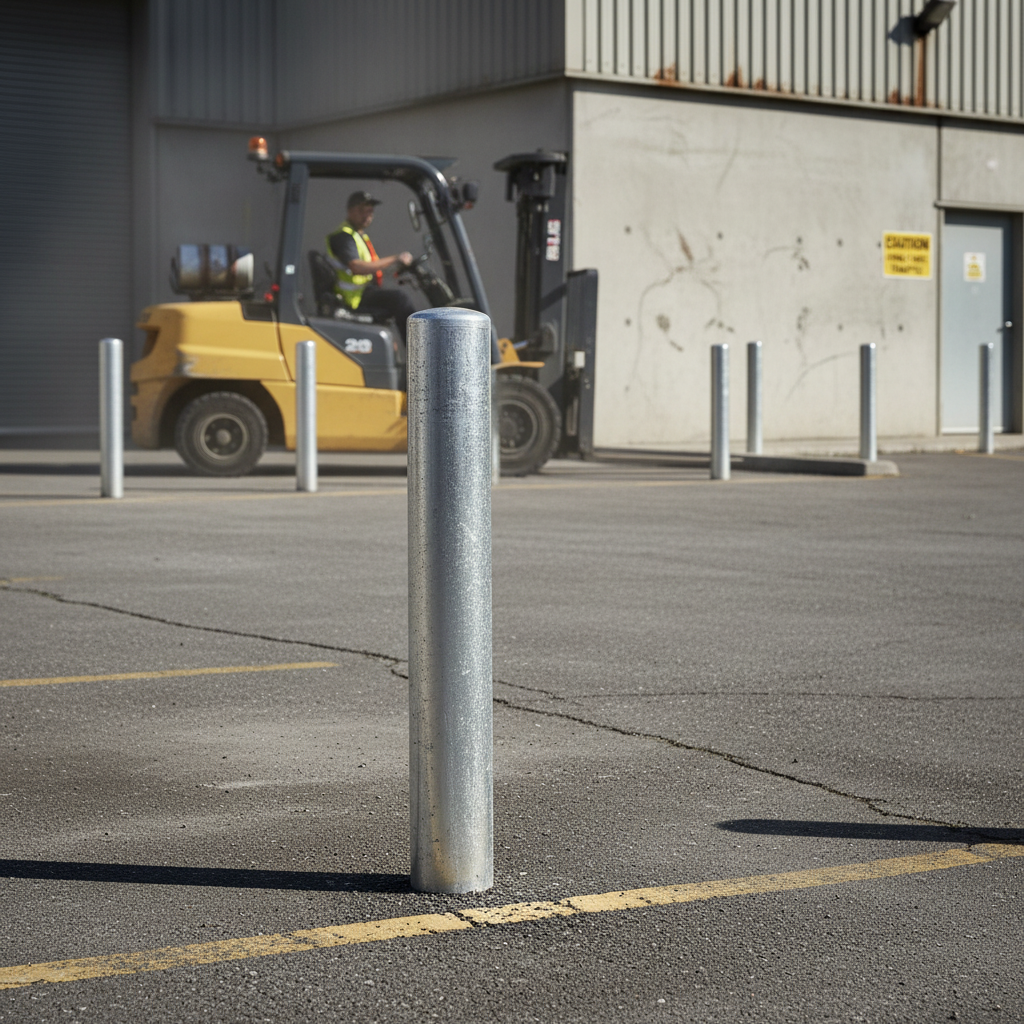Premium 1000mm Galvanised Dome Top Steel Bollard with 3mm Wall Thickness for Enhanced Durability and Security
