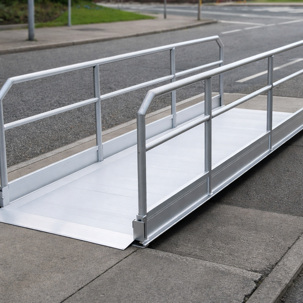 Pedestrian Ramps with Handrails – 2390mm Long – Heavy Duty – Public & Private Use