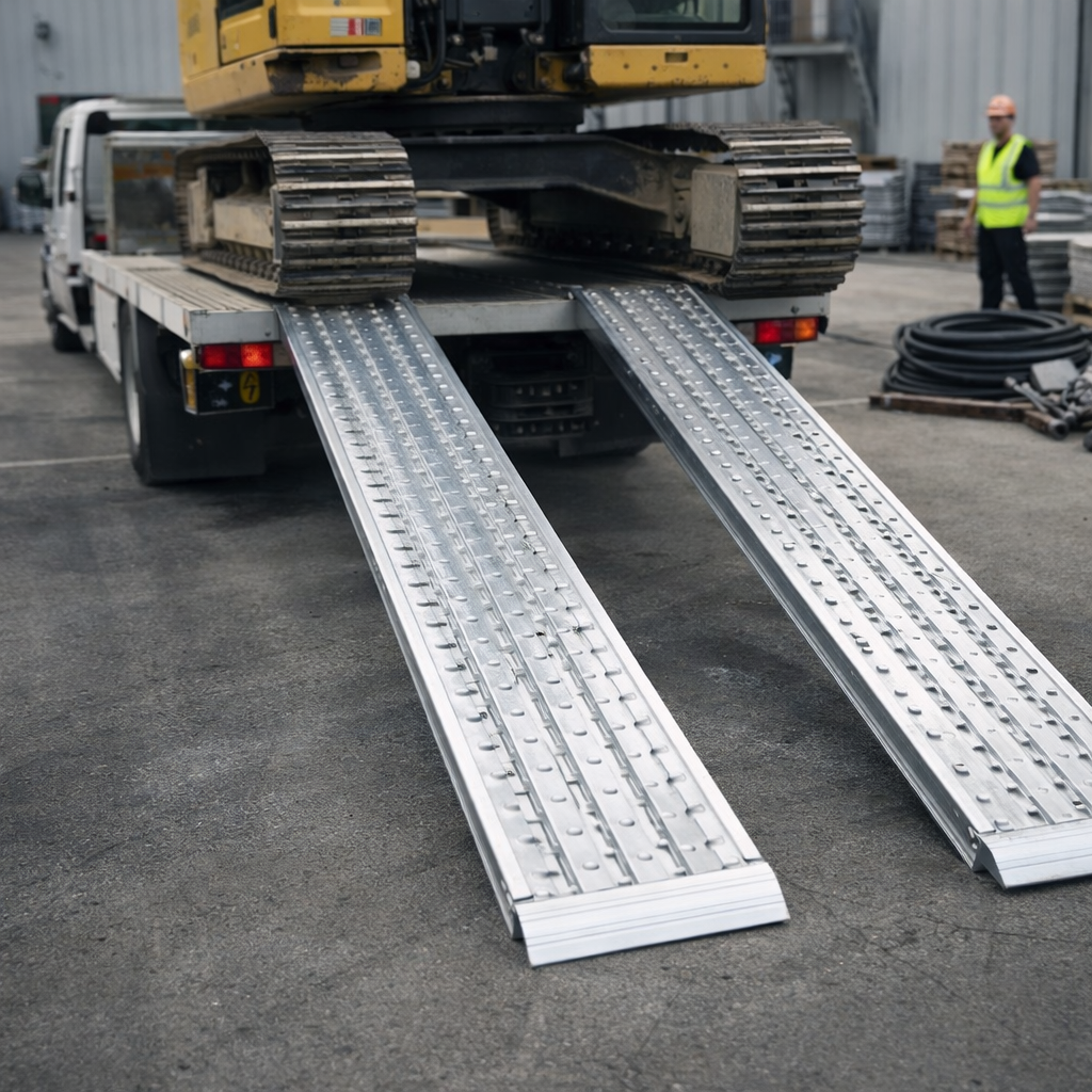 Heavy Duty Loading Ramps – 4500mm x 450mm – 10,500kg Capacity – Steel Tracks