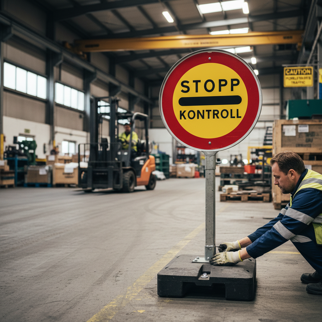 Premium Prohibition Sign, STOP for Control - Ø 600 mm in Durable Metal or Plastic