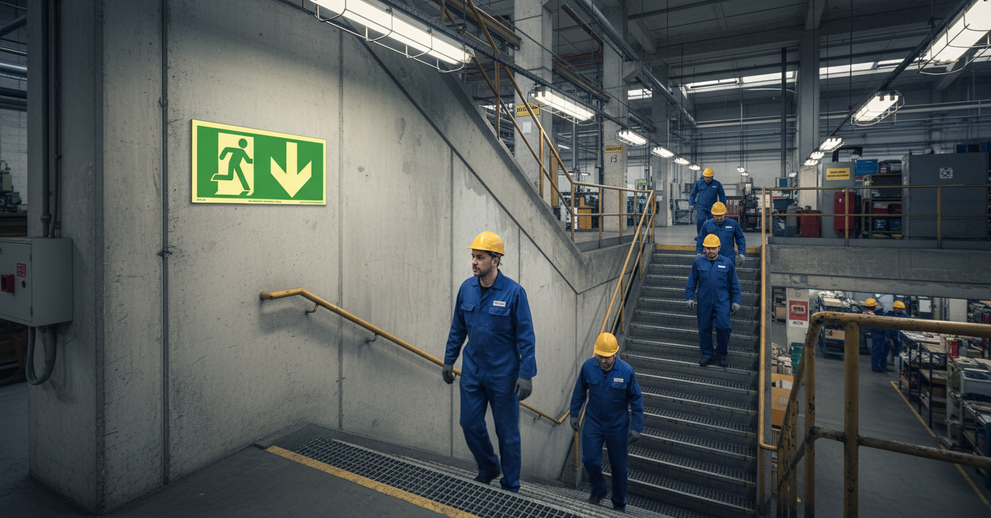 Premium Emergency Exit Sign with Glow-in-the-Dark Coating, Multiple Sizes Available for Safety Compliance