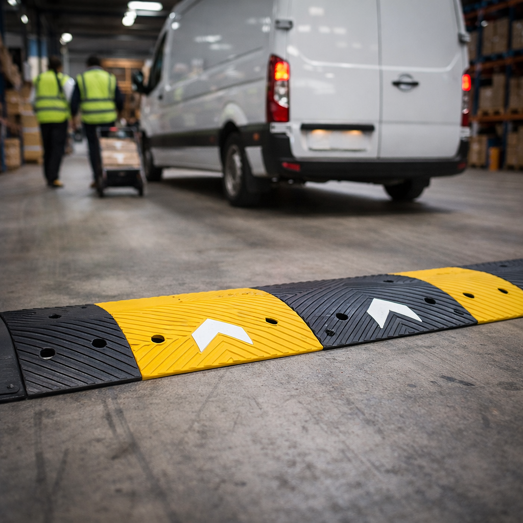 Speed Bump Kit – 75mm High x 6000mm Length – Reflective Chevrons – Road Safety