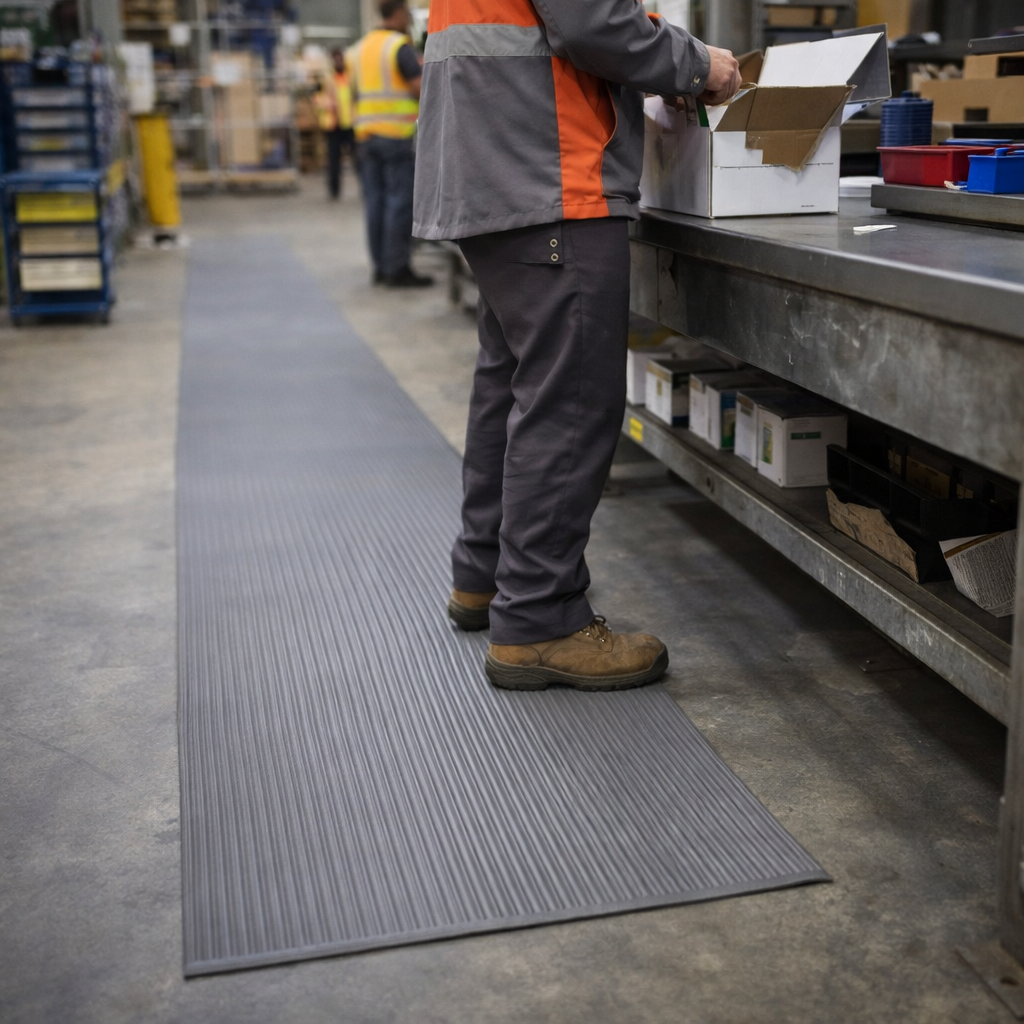 Anti Fatigue Mat – Grey – 9.4mm Thick – Light Duty