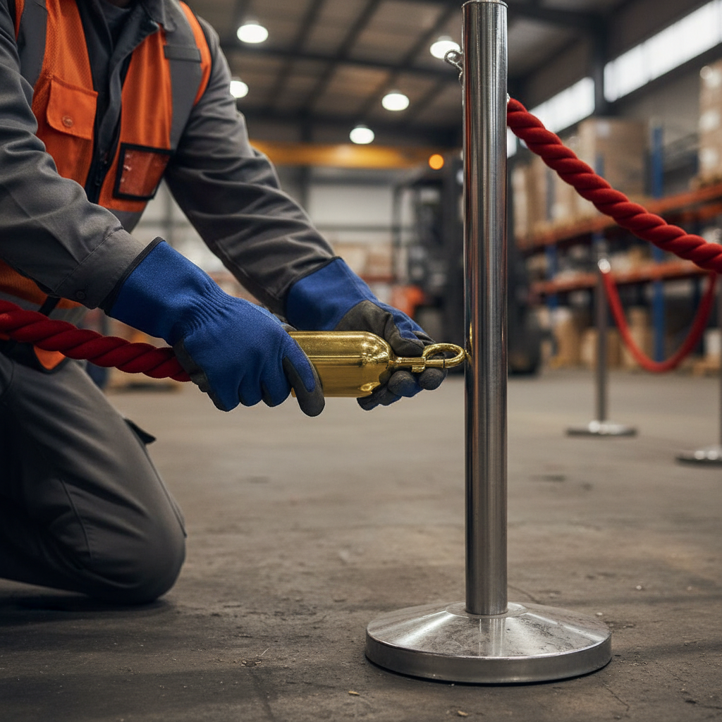Premium Chrome Polished Snap-End for 28mm Barrier Ropes with 15mm Inner Measurement
