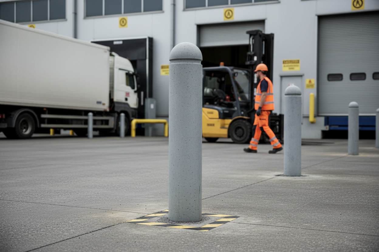 Premium Concrete Bollard with Stylish Design, 140 cm Total Length for Versatile Outdoor Use