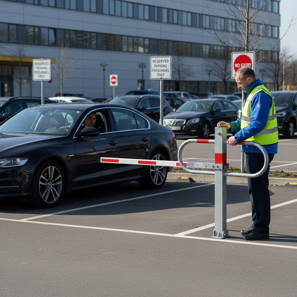 Premium Foldable Car Park Barrier with Triangular Locking Mechanism for Secure Traffic Control and Parking Management
