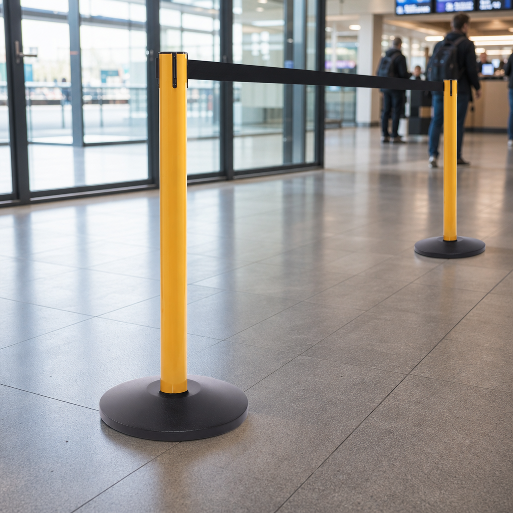 Heavy Duty Aluminium Belt Barrier System 4.9m for Commercial Use
