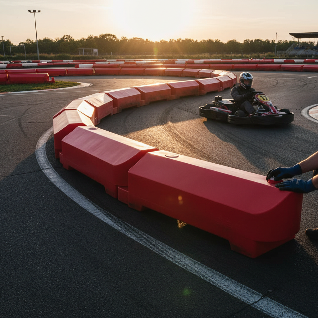Premium Water-Filled Go-Kart Track Barrier - Lightweight, Easy to Install, Indoor/Outdoor Use | Barriers Co