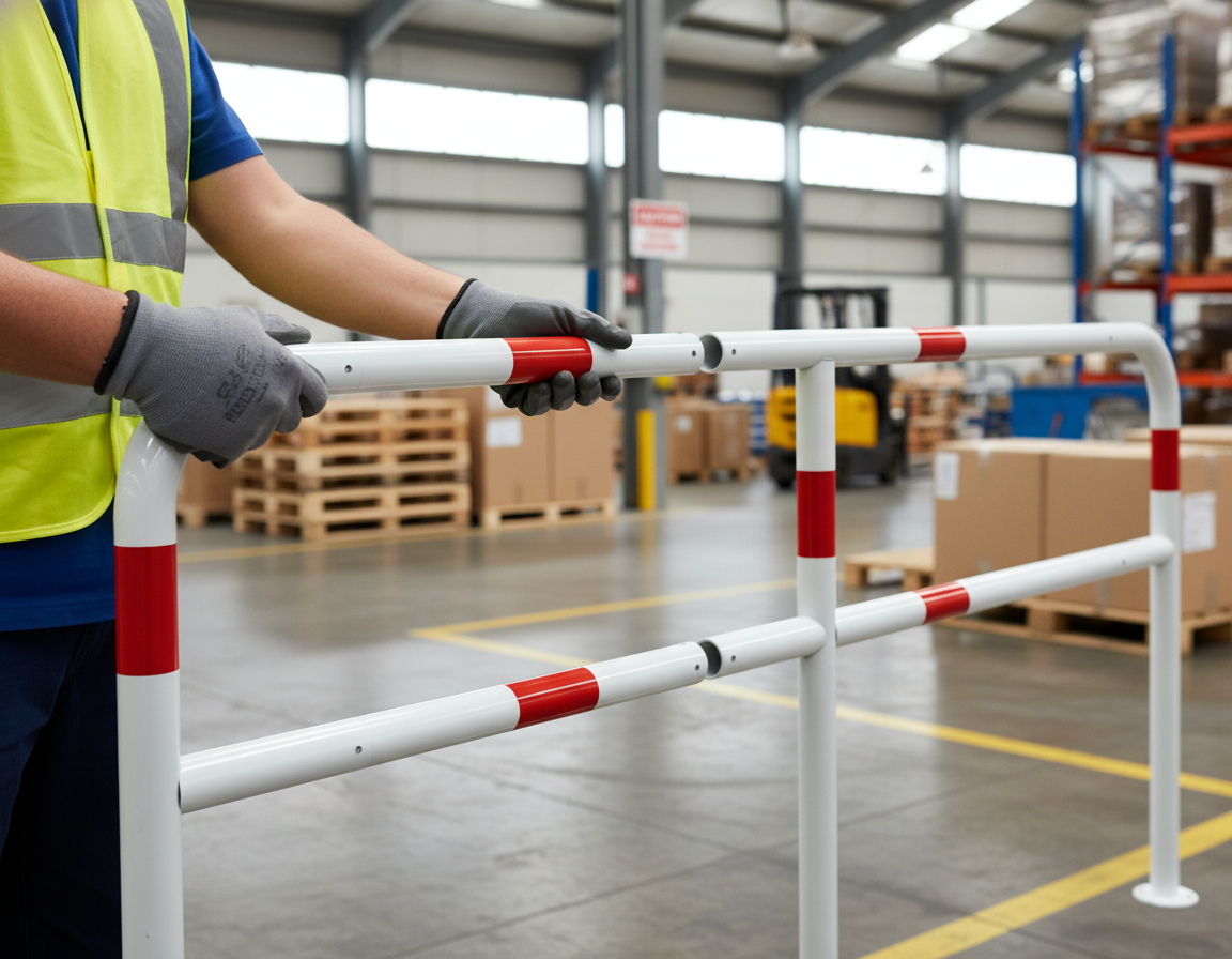 Premium Modular Railing Fence System with Heavy-Duty Steel Construction and High-Visibility Design for Outdoor Safety