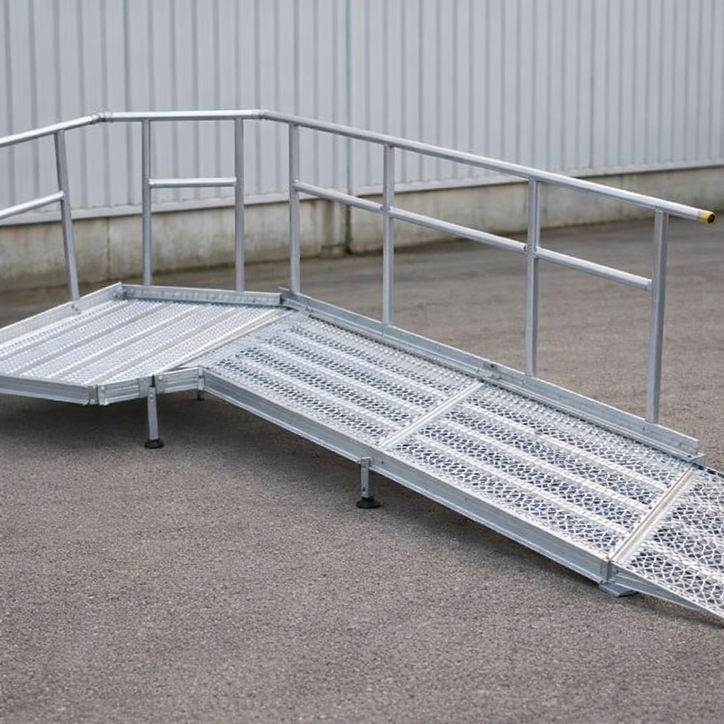 Aluminium Modular Ramp Kit – 900mm x 6000mm – Platform & Handrails – Wheelchair Access