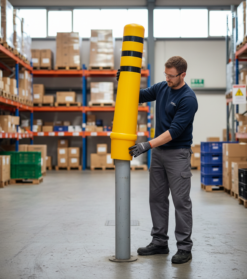 Premium Heavy Duty Plastic Bollard Covers for Steel Protection – Weather-Resistant with No Maintenance Required