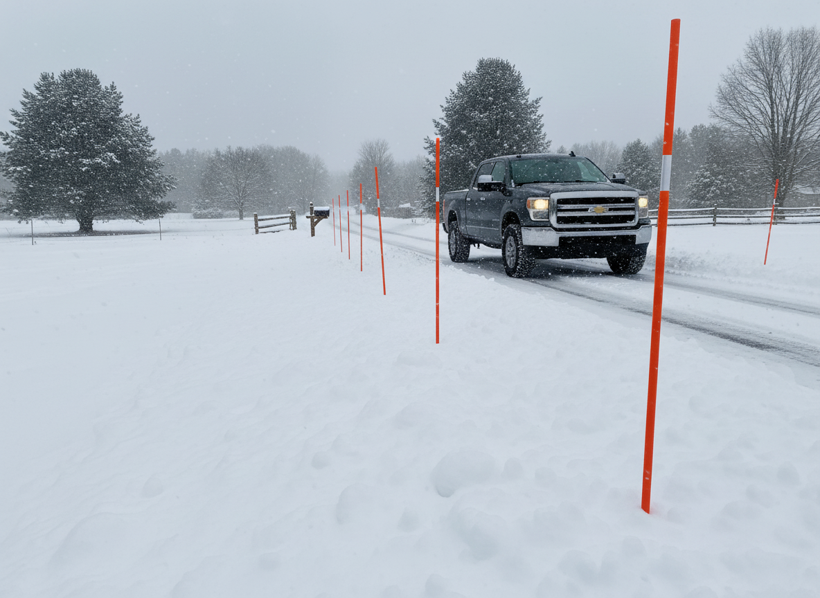 Premium Road Marker Snow Pole - 25-Pack, Environmentally Friendly, Recyclable Polypropylene Construction