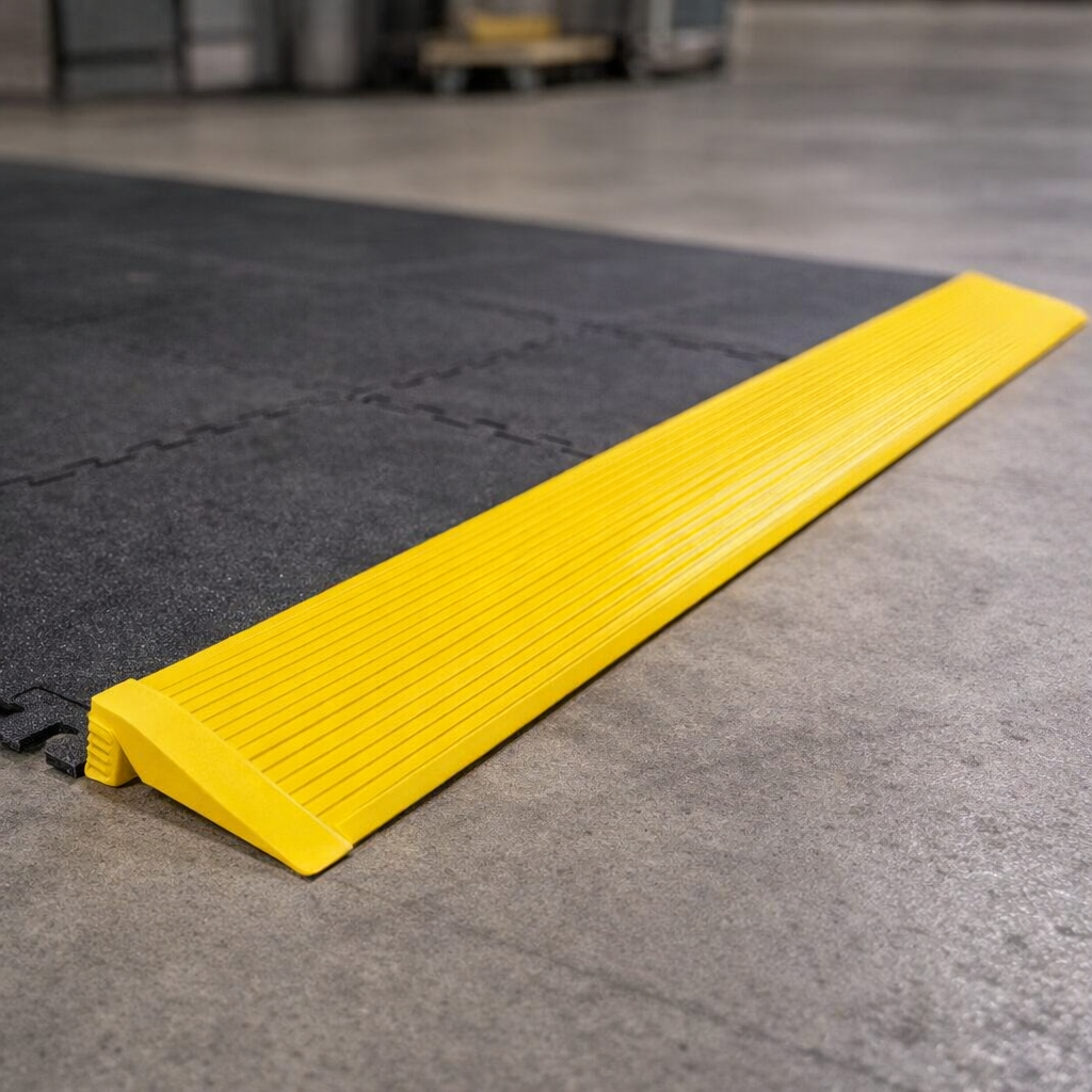 Nitrile Bevel Ramp – 91 cm Yellow – Heavy Duty – Industrial Use