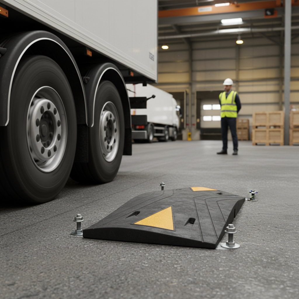 Premium 70mm Rubber Speed Bumps for Heavy Goods Vehicles - Eco-Friendly and Low Maintenance