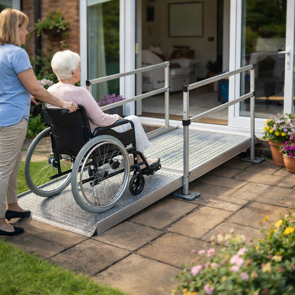 Modular Wheelchair Ramp Kit – 1080mm x 1000mm – Durable Steel – Mobility Access
