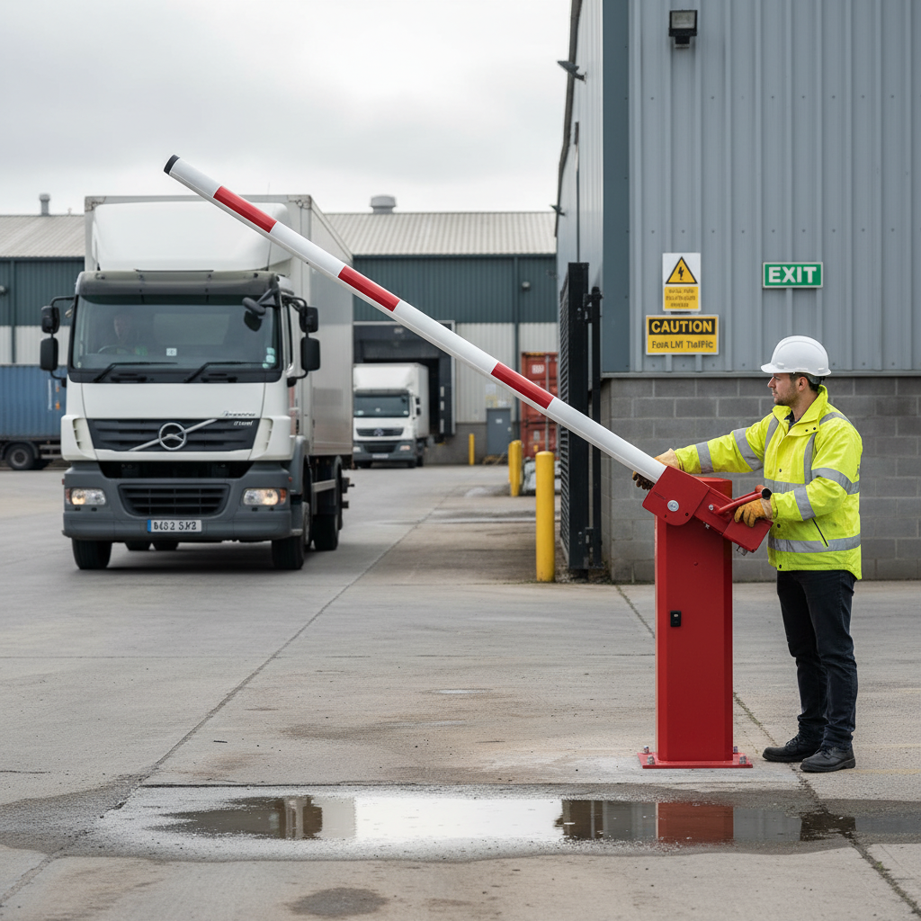Premium Manual Arm Barrier for Vehicle Access Control - Cost-Effective Solution with Counterweight and Durable Steel Construc