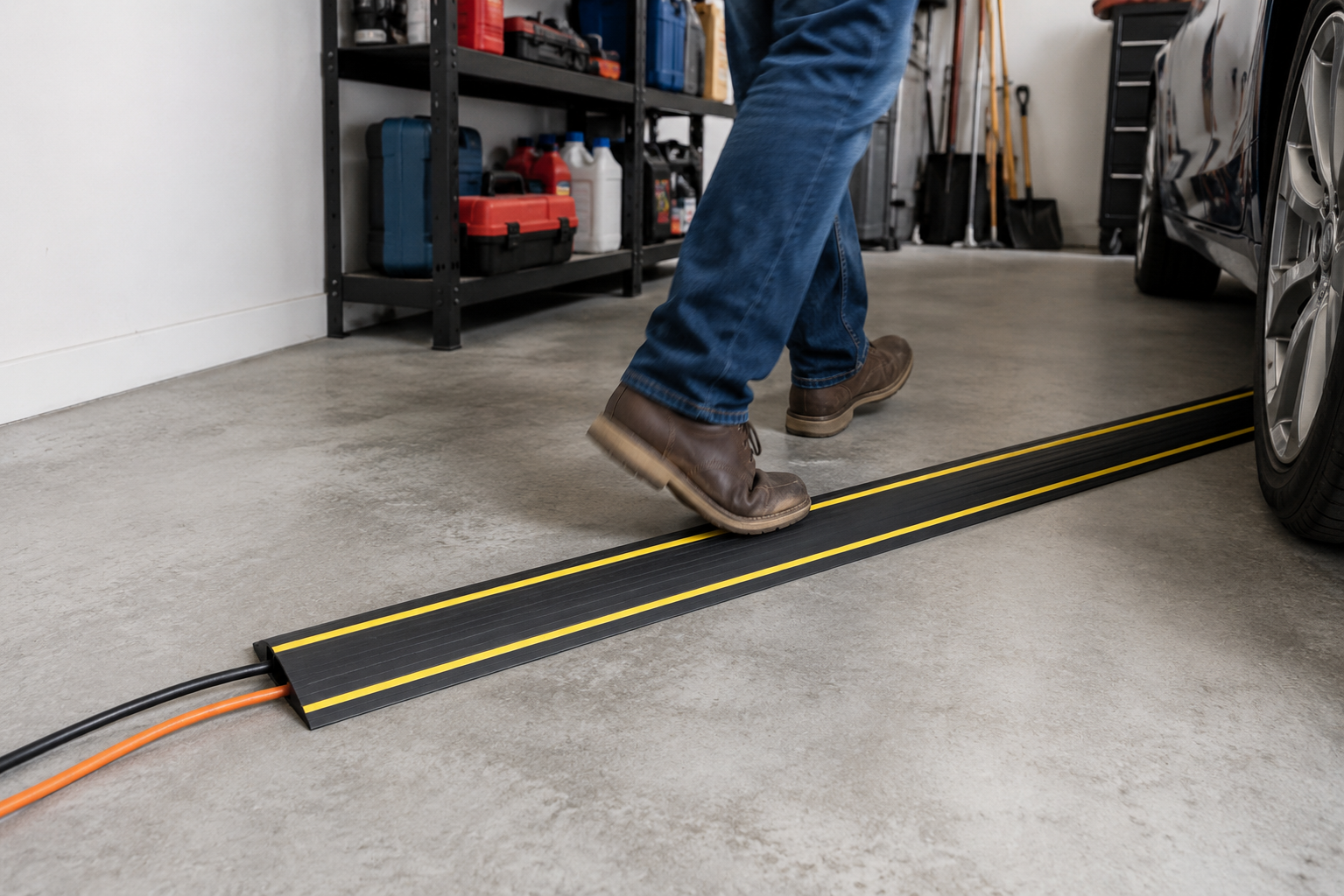 1-Channel Floor Cable Protector – Channel 15mm x 5mm – Heavy Duty – Indoor/Outdoor