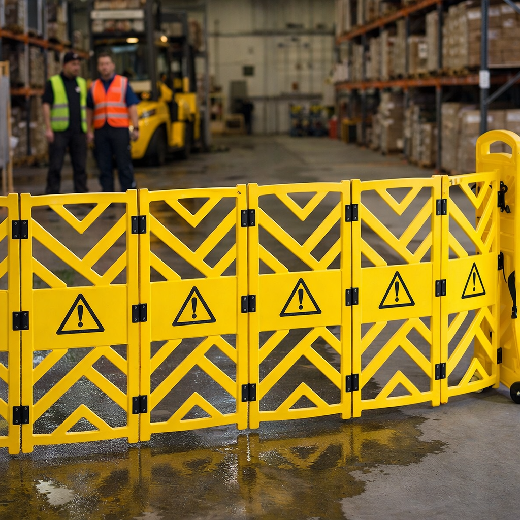 Expandable Barrier on Wheels – Yellow – 3.85m Length – Commercial Use