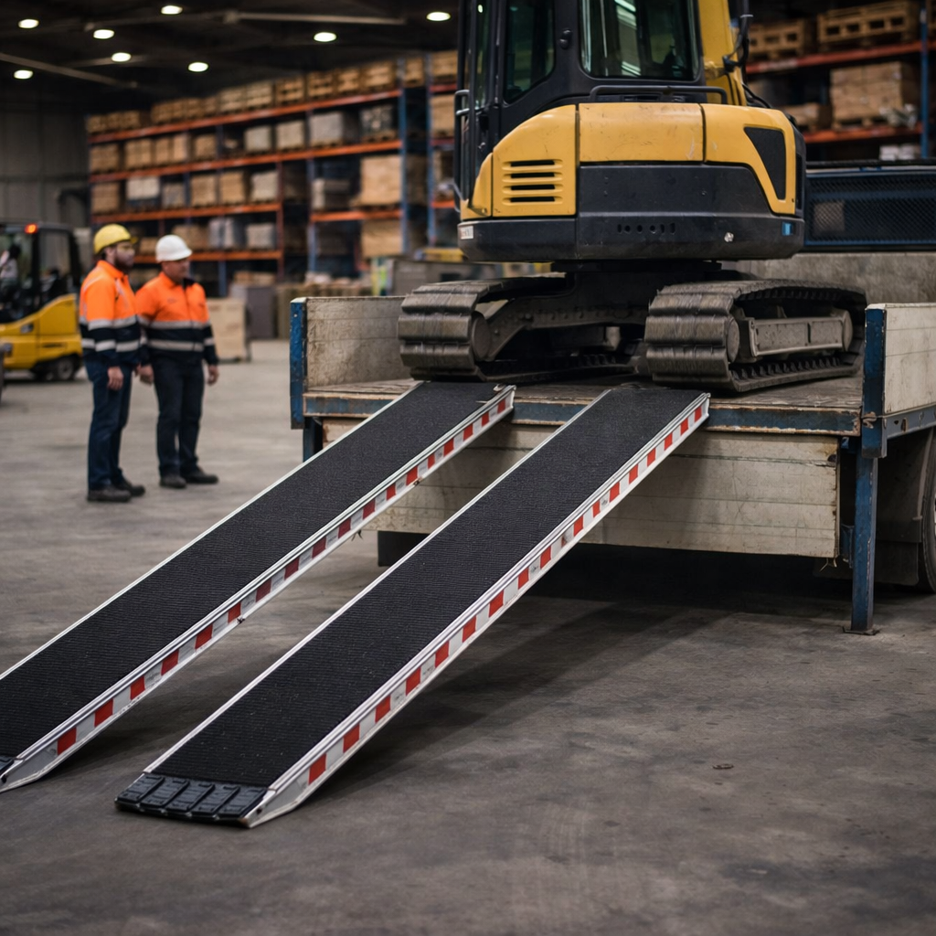 Heavy Duty Steel Track Ramps – 3000mm x 480mm – 17,500kg Capacity – Industrial Use