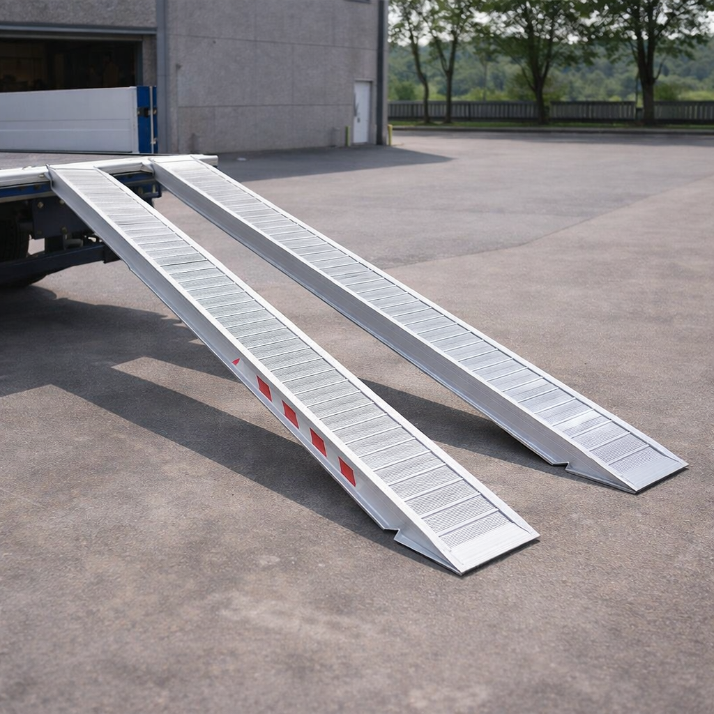 Aluminium Loading Ramps – 5000mm Length x 400mm Width – Heavy Duty – Plant & Digger Use