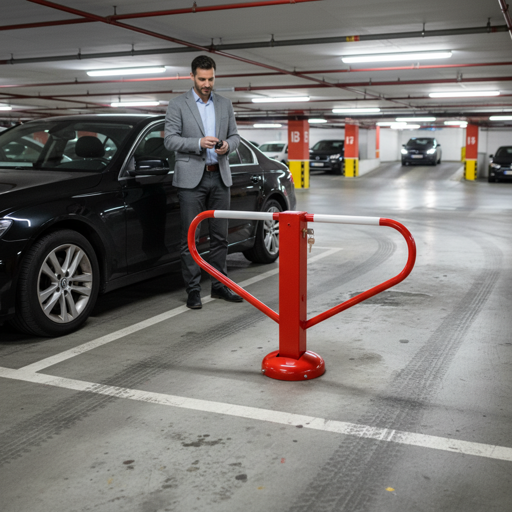 Premium Foldable Parking Barrier - Crash-Proof, Secure Lock, and Durable Alloy Coating for Enhanced Safety