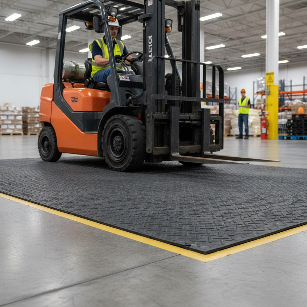 Premium Double-Sided Adhesive Tape for Forklift Matting - High-Performance Grip for Secure Placement - Detail View | Barriers