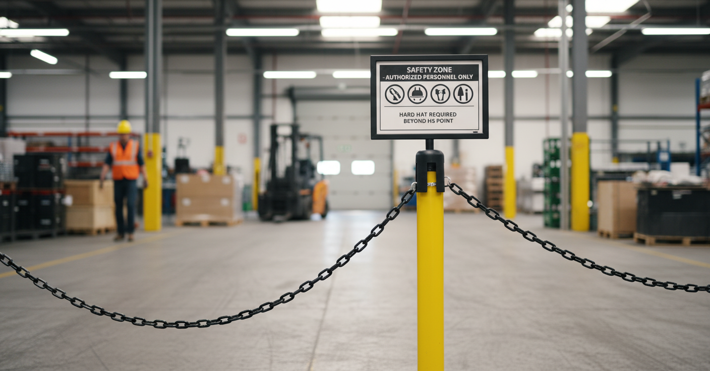 Premium Sign-Holder for Post and Chain Barrier - Versatile A3/A4 Display Options for Effective Communication
