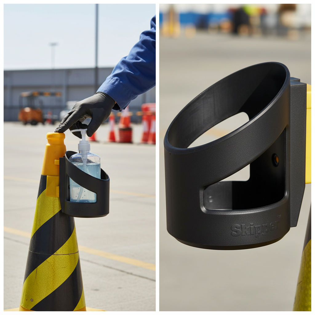 Premium Hand Sanitiser Dispenser Bracket for Wall or Freestanding Use, Compatible with Standard Pump Containers | Barriers Co