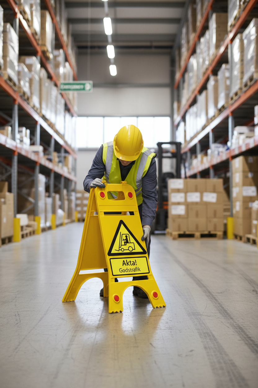 Premium Heavy Duty Floor Sign with Warning Message for Cargo Traffic - Durable and Portable Construction for Safety in Industrial Areas