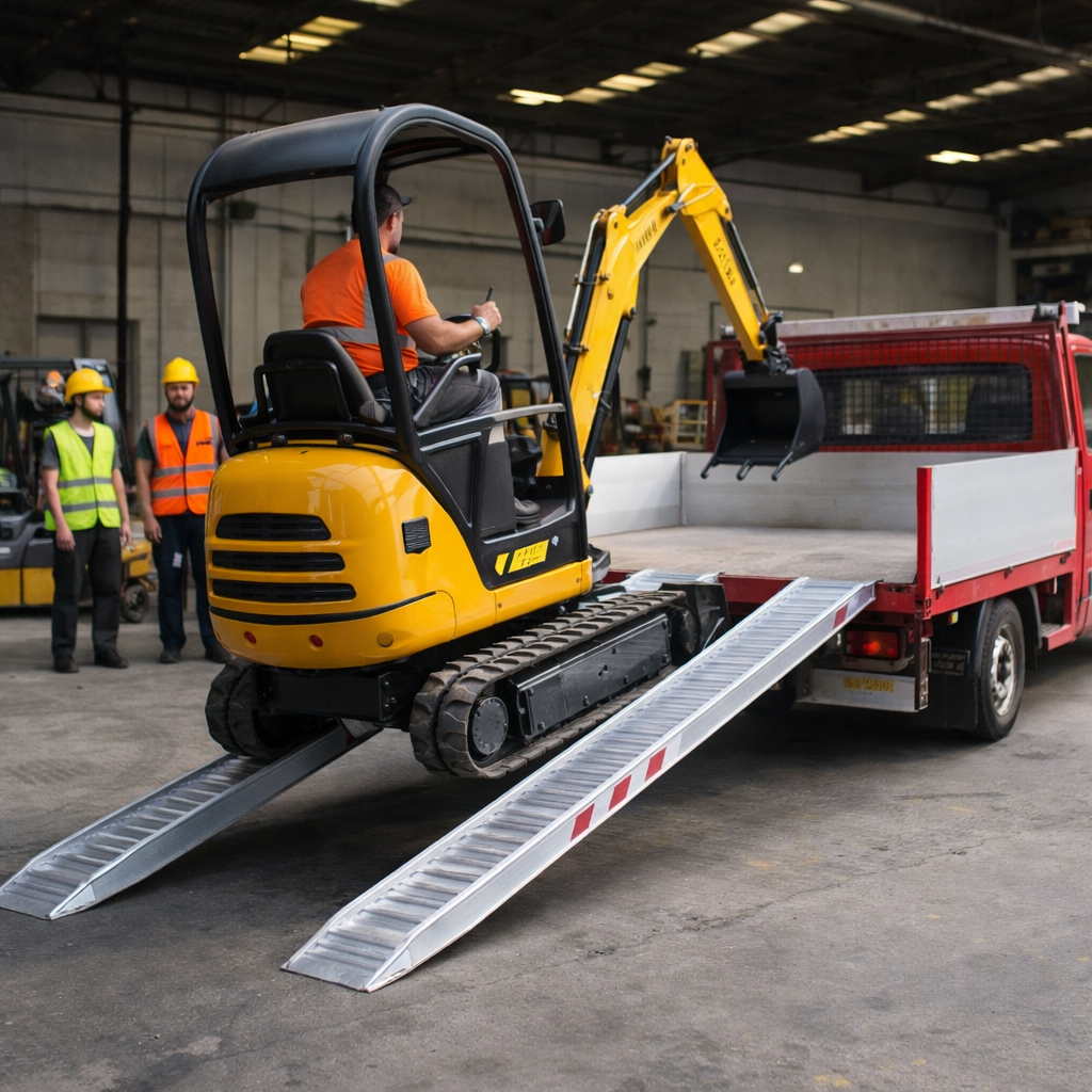 Aluminium Loading Ramps – 1500mm x 300mm – 2700kg Capacity – Plant & Mower Use