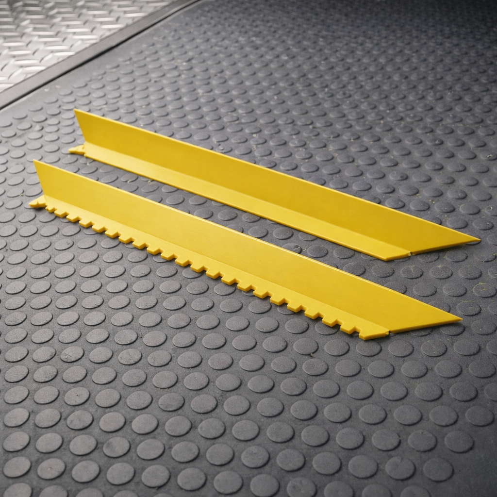 Nitrile Male Bevel Mat – 91cm Yellow – Pebble Surface – Industrial Use
