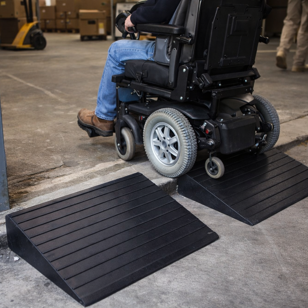 Rubber Threshold Ramp – 100mm High x 500mm Wide – Heavy Duty – Wheelchair Access