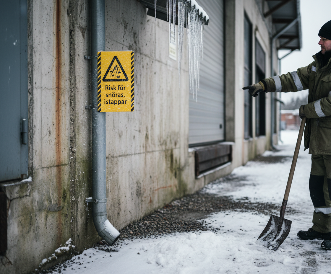 Premium Warning Sign for Snow Accumulation and Icicles - Complete with Mounting Fixture for Easy Installation