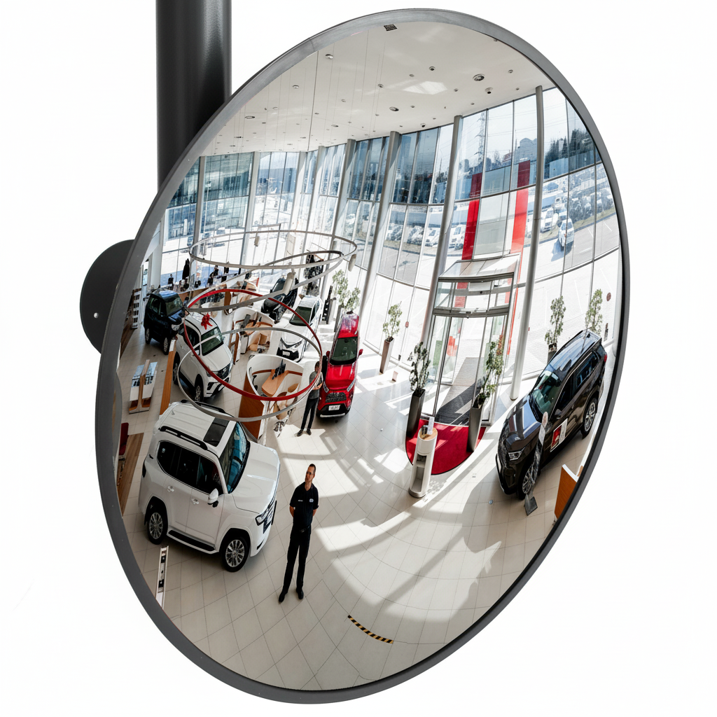 Premium Eco Security Mirror with Flexible Arm for Retail Environments - Durable Acrylic... - side view | Barriers Co