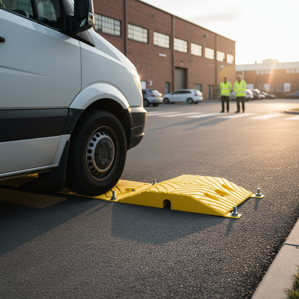 Premium Heavy Duty Speed Bump Centre Section - Solid Rubber, Reflective, Available in Yellow or Black