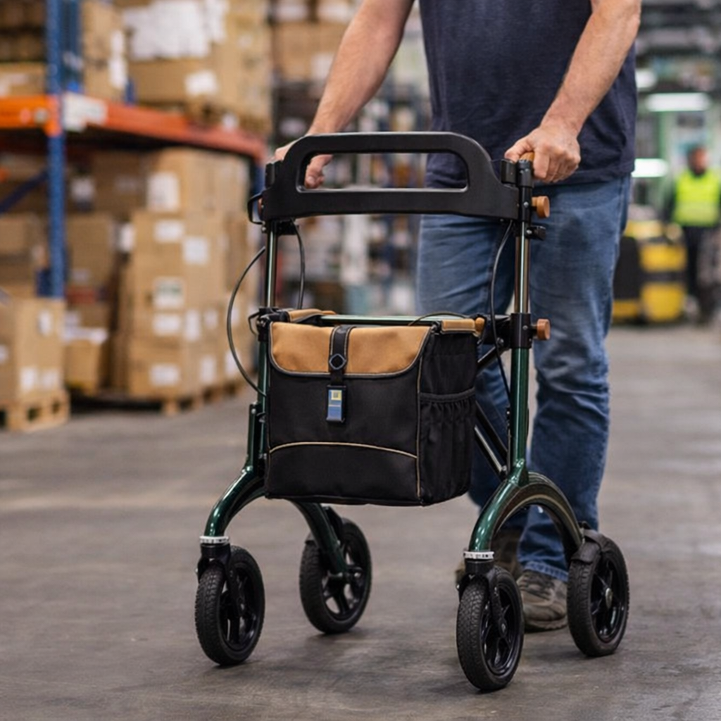 Carbon Bariatric Rollator – British Racing Green – 180kg Capacity – Mobility Aid