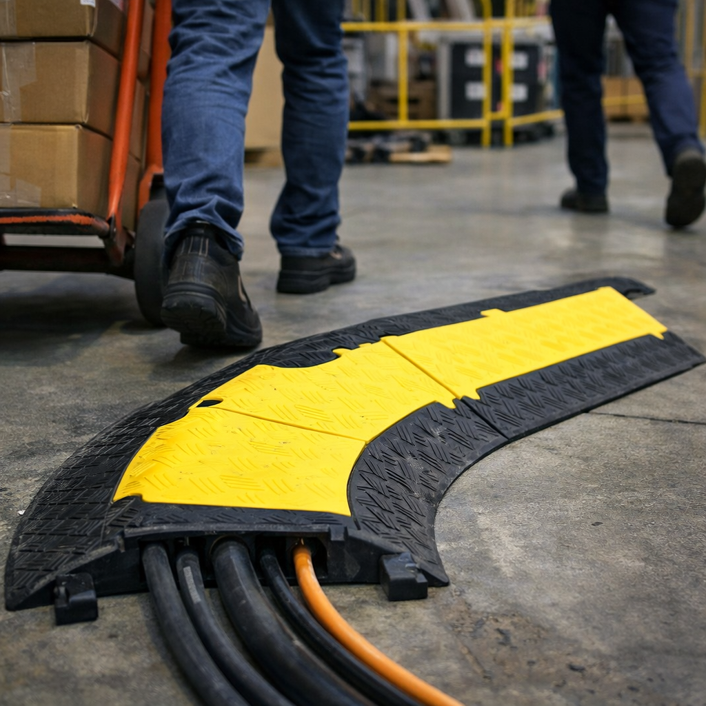 Cable Protector Curve – 3 Channels – 2000kg Capacity – Pedestrian & Light Vehicles