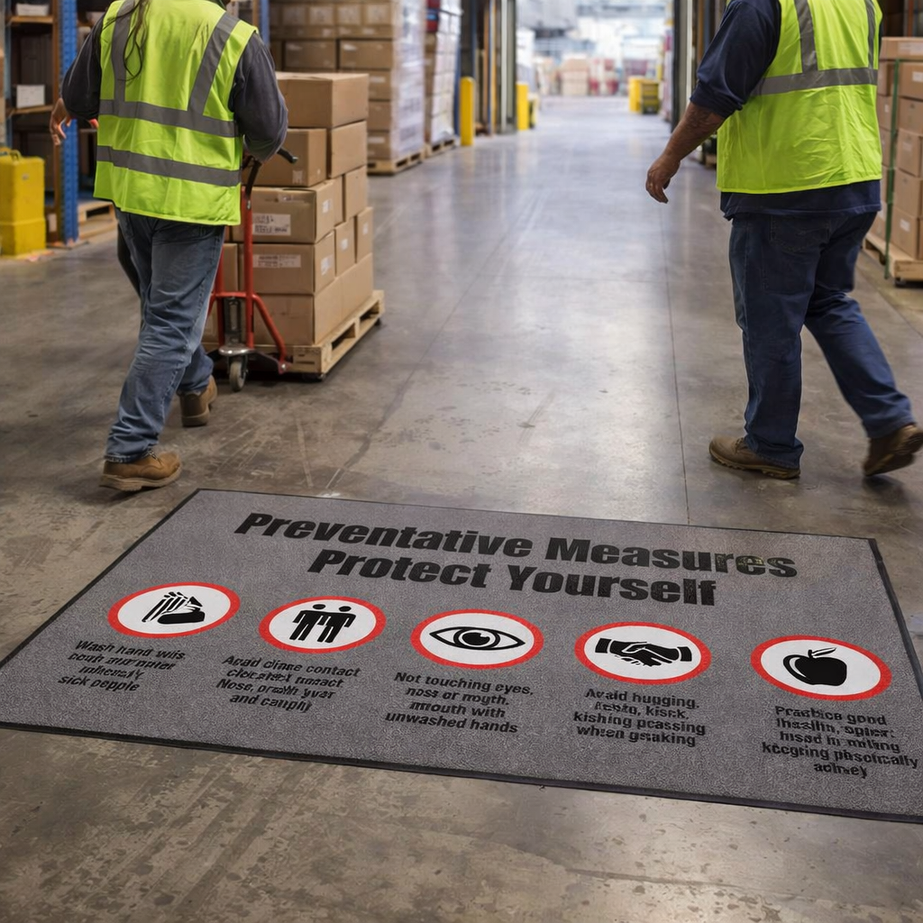 Safety Mats – Grey – Vinyl Backing – Commercial Use