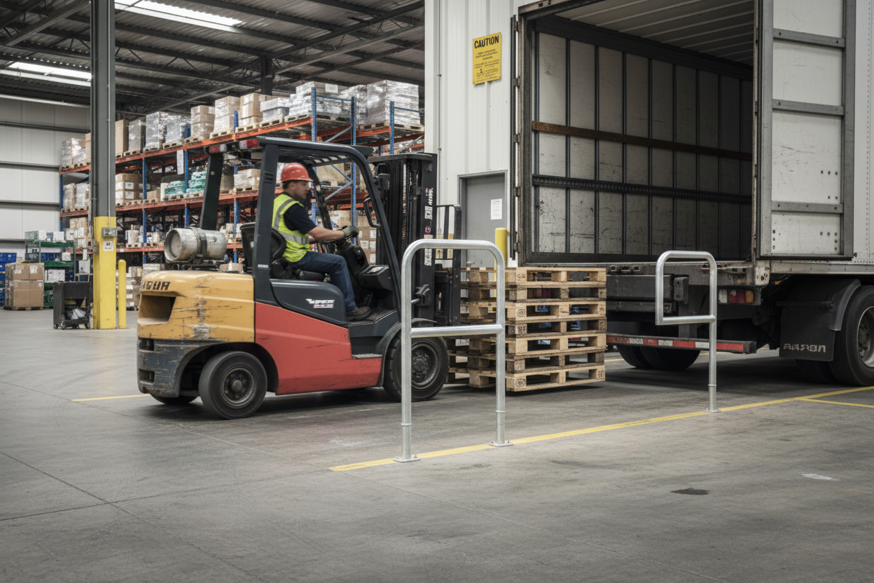 Premium Removable Safety Rail for Loading Docks - Easy Installation and Enhanced Worker Protection