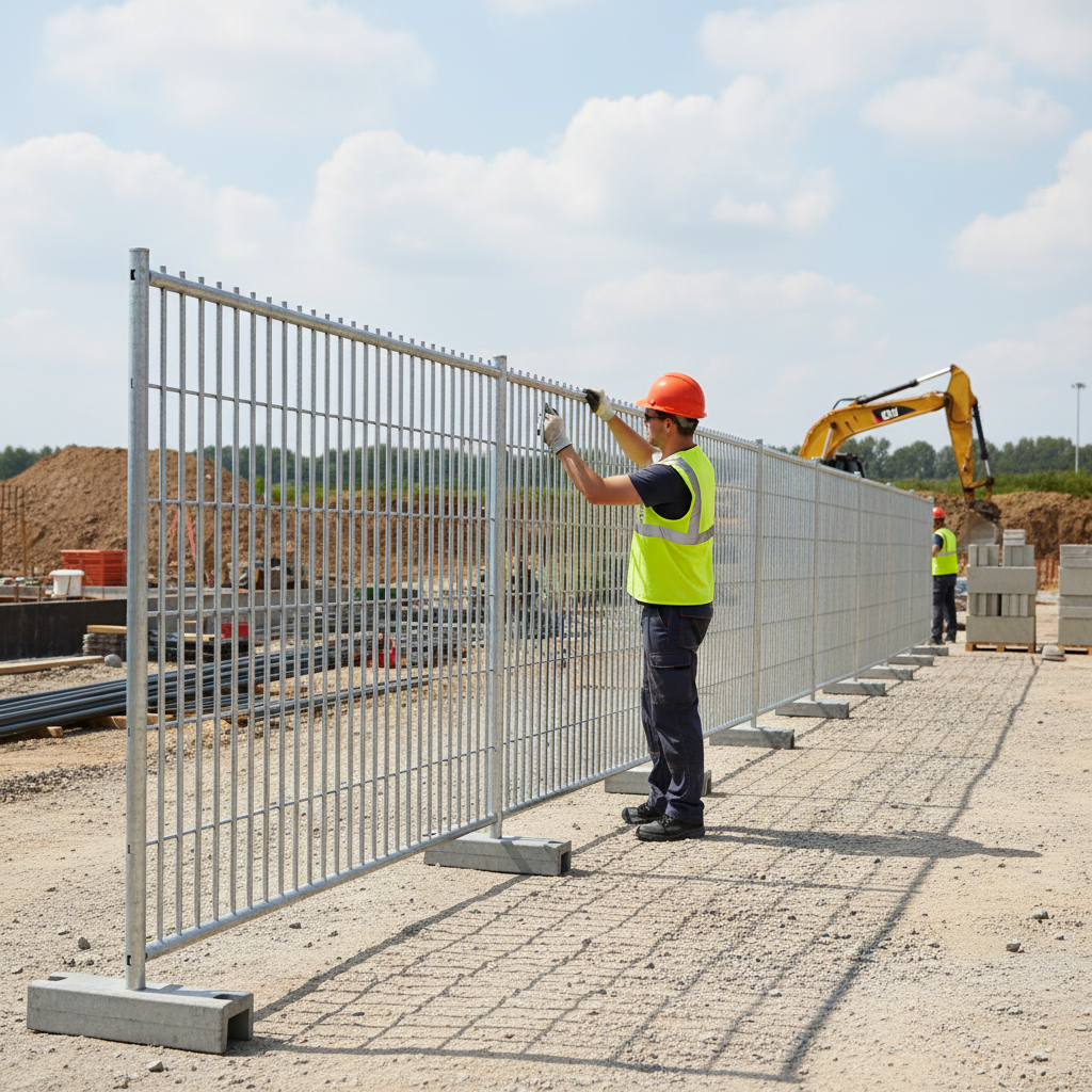 Premium Mobile Fence Panel with Tubular Steel Frame, Anti-Climb Protection, and Custom Branding Options for Construction and Events