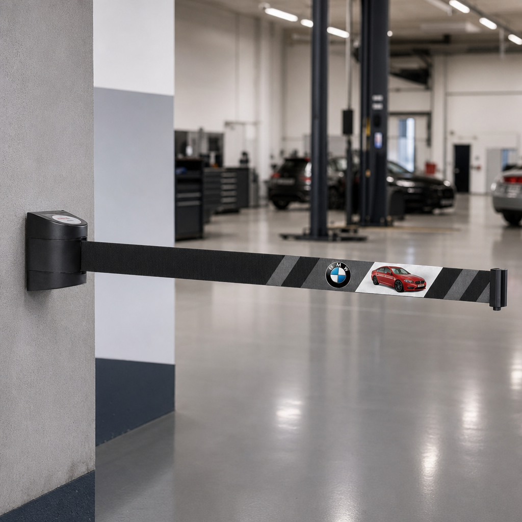 Wall Mount Retractable Belt Barrier for Safety and Security