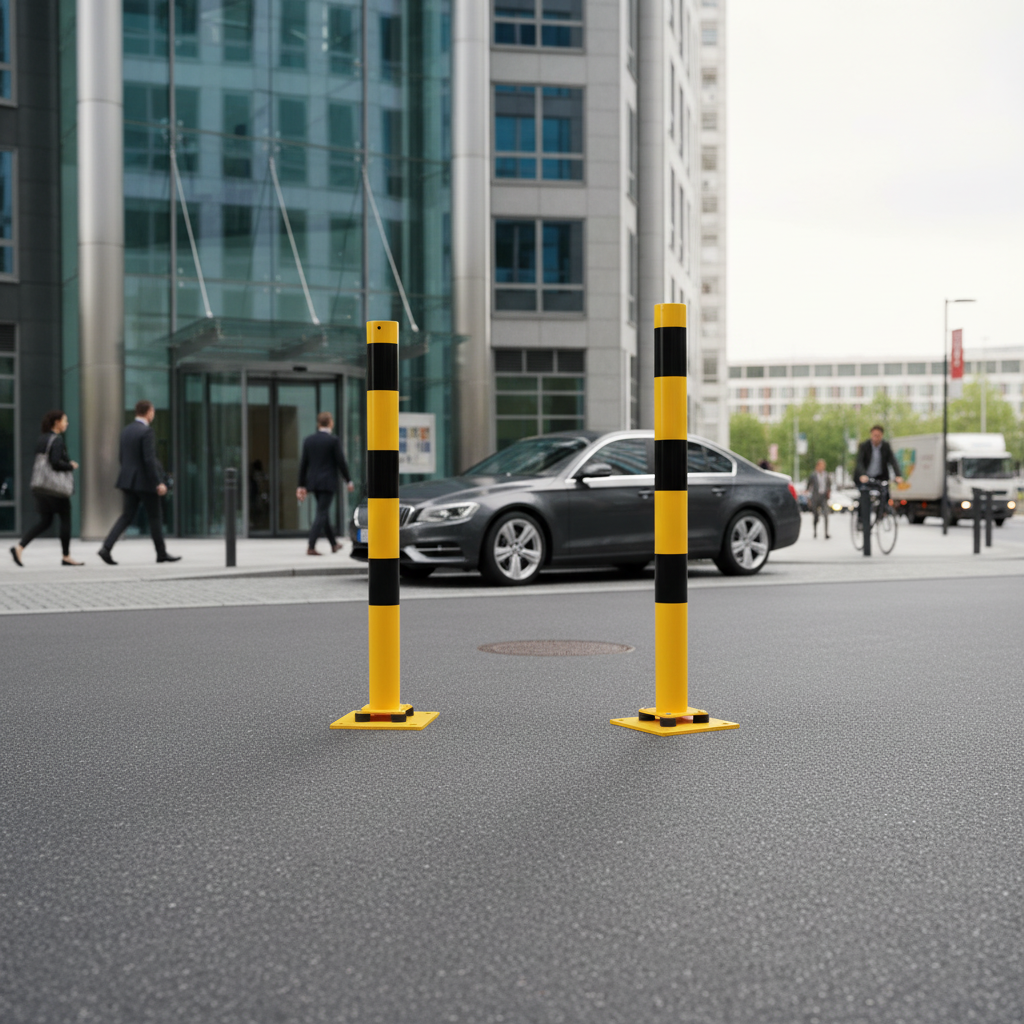 Premium Tiltable Crash-Proof Bollards with Welded Steel Cap for Enhanced Durability and Security, Available in Multiple Sizes