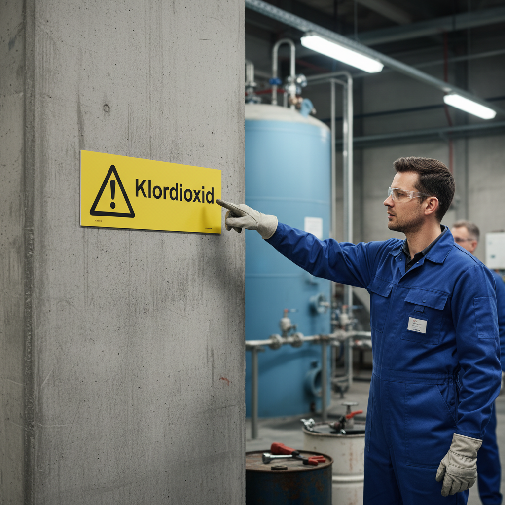 Professional Chlorine Dioxide Warning Sign - Multiple Materials, Sizes & Easy Installation for Safety and Compliance