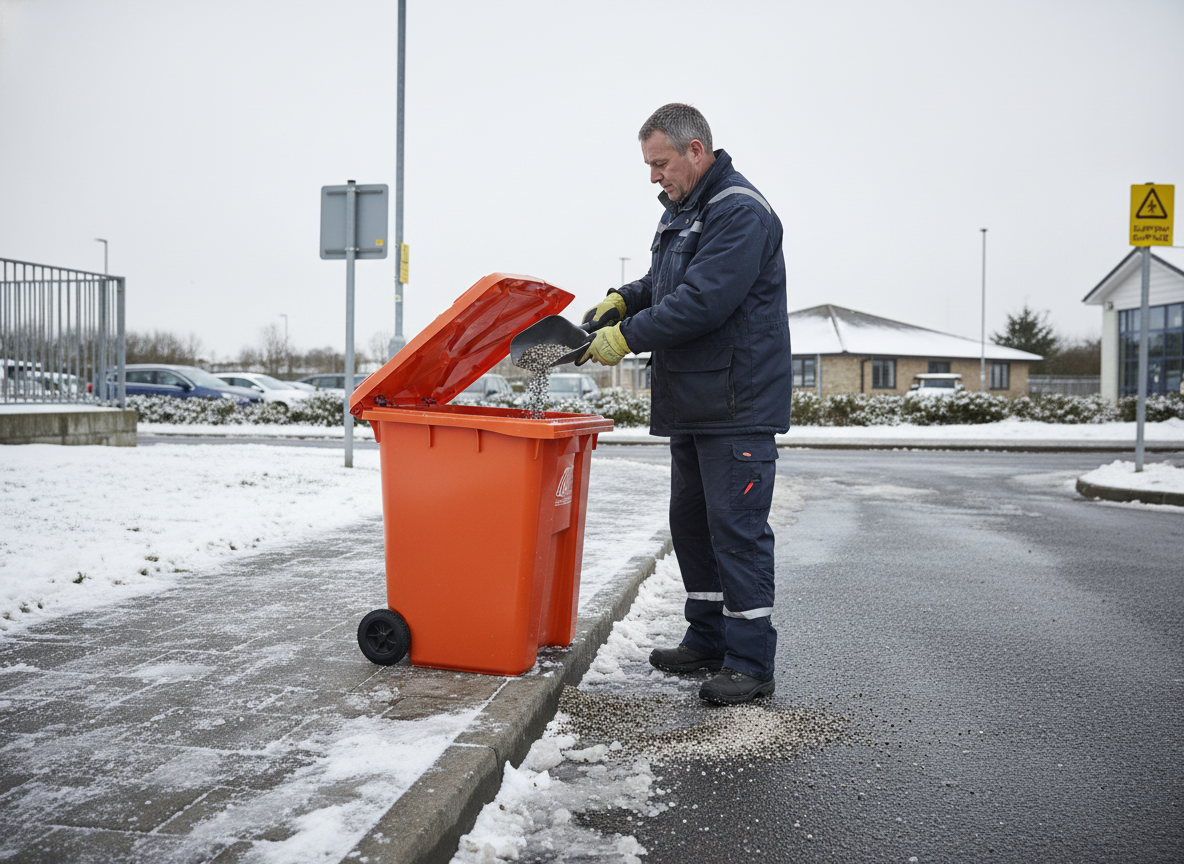 Premium 130 Litre Grit Bin with High Legs for Easy Forklift Movement and Durable Design