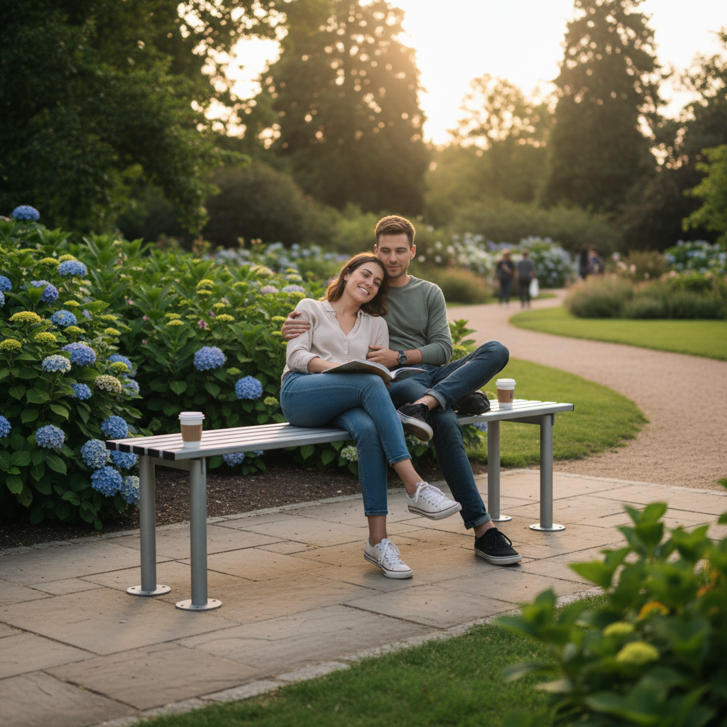 Premium Heavy Duty Backless Bench 1.8m for Outdoor Spaces - Durable Steel Design, Versatile... - side view | Barriers Co