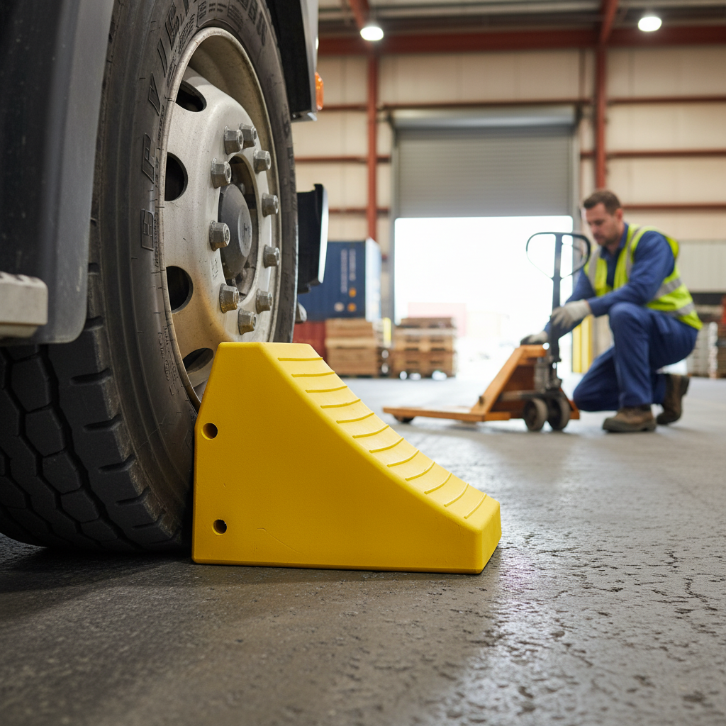 Heavy Duty Wheel Chock for Supersized Haul Trucks - Durable Urethane Construction for Safety and Stability