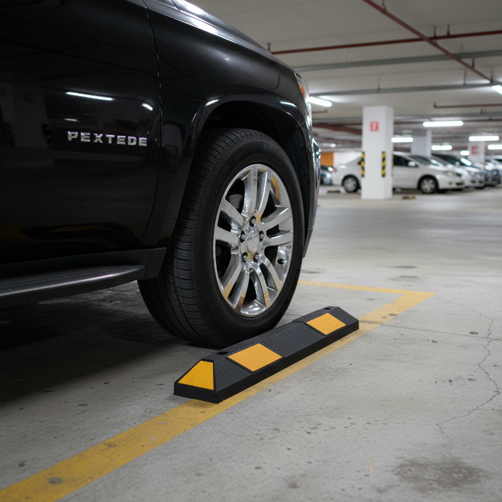 Premium 900mm Rubber Wheel Stop for Parking with Durable Recycled Material for Industrial and Commercial Use | Barriers Co
