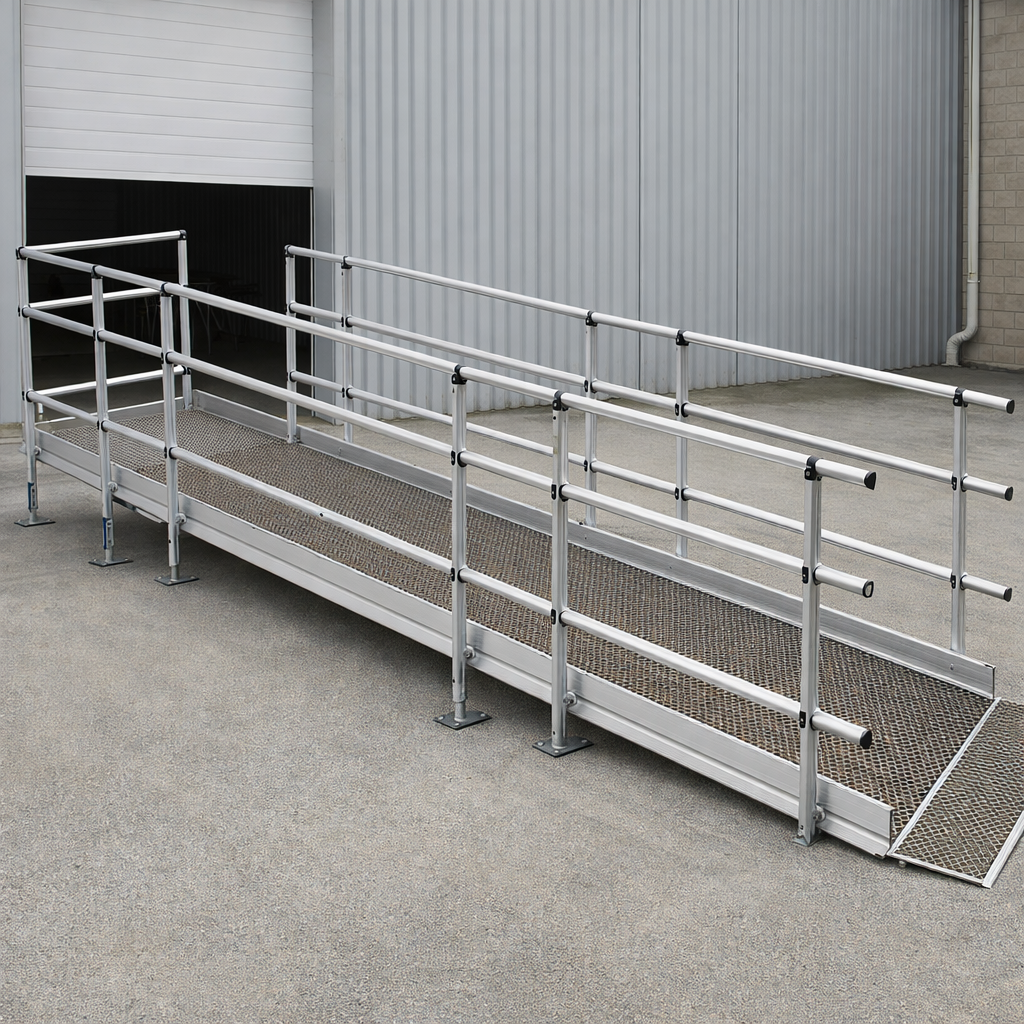 Modular Ramp Kit – 1500mm x 6000mm – Double Height Handrails – Wheelchair Access