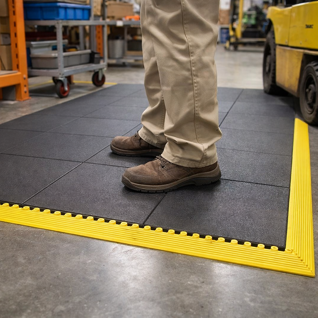 Rubber Interlocking Mat – 91cm x 91cm – Anti-Fatigue – Indoor Use