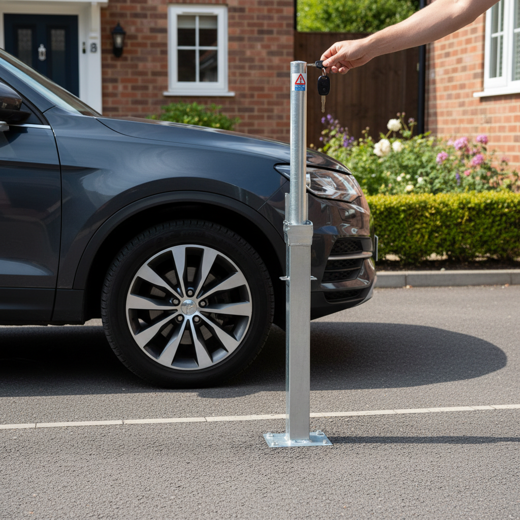 Premium Heavy Duty Retractable Post with Integral Lock, 745mm Height for Flexible Barrier Solutions